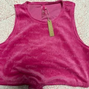 Skims velour logo tie tank